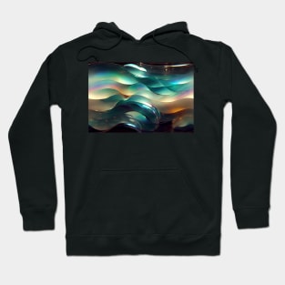 Holographic Iridescent Glass Waves Hoodie